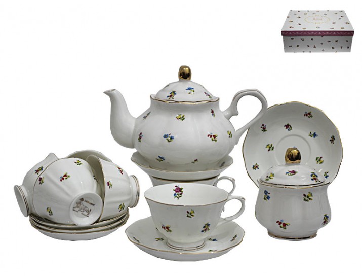 Чайный сервиз на 6 персон 16 предметов Lenardi Полевые цветы 105-049