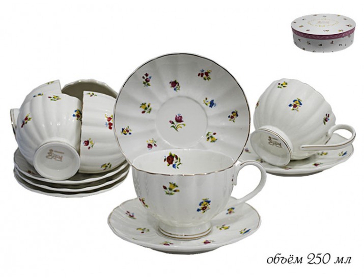 Набор чайных пар 12 предметов Lenardi Полевые цветы 105-052