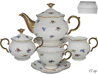 Чайный сервиз на 6 персон 17 предметов Lenardi Цветы 105-262