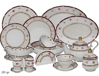 Чайно-столовый сервиз на 12 персон 89 предметов Lenardi Венок 105-299