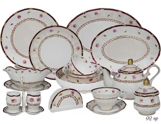 Чайно-столовый сервиз на 12 персон 92 предмета Lenardi Венок 105-300