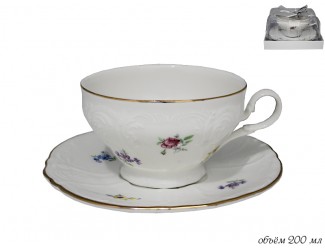 Чашка с блюдцем Lenardi Цветы 105-318