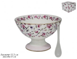 Креманка с ложкой Lenardi Розовый сад 105-345