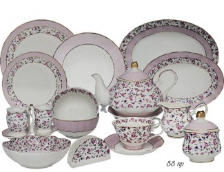 Чайно-столовый сервиз на 12 персон 88 предметов Lenardi Розовый сад 105-407