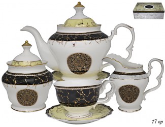 Чайный сервиз на 6 персон 17 предметов 300мл Lenardi Мрамор 105-656