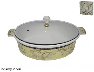 Салатник с крышкой 20см Lenardi Мрамор 105-681