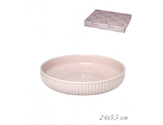 Форма(тарелка) для запекания 24см Lenardi розовый 108-846