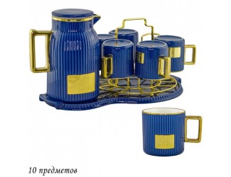 Чайный сервиз на 6 персон 10 предметов Lenardi 106-180 синий