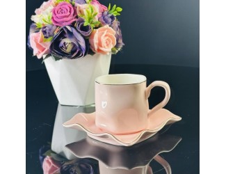 Набор кофейных пар на 6 персон 12 предметов Lenardi 106-258 розовый