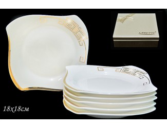 Набор из 6 тарелок 18см Lenardi Givenchi Gold 108-001