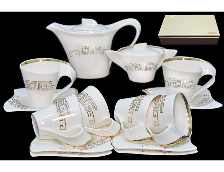 Чайный сервиз на 6 персон 16 предметов Lenardi Givenchi Gold 108-051