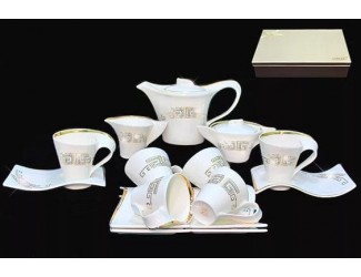Чайный сервиз на 6 персон 17 предметов Lenardi Givenchi Gold 108-082