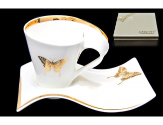 Чайная пара 200мл Lenardi Золотая бабочка 108-094