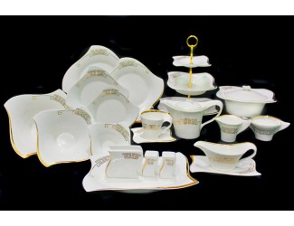 Чайно-столовый сервиз на 12 персон 100 предметов Lenardi Givenchi Gold 108-122