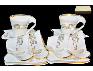 Набор чайных пар на 6 персон 12 предметов Lenardi Givenchi Gold 108-126