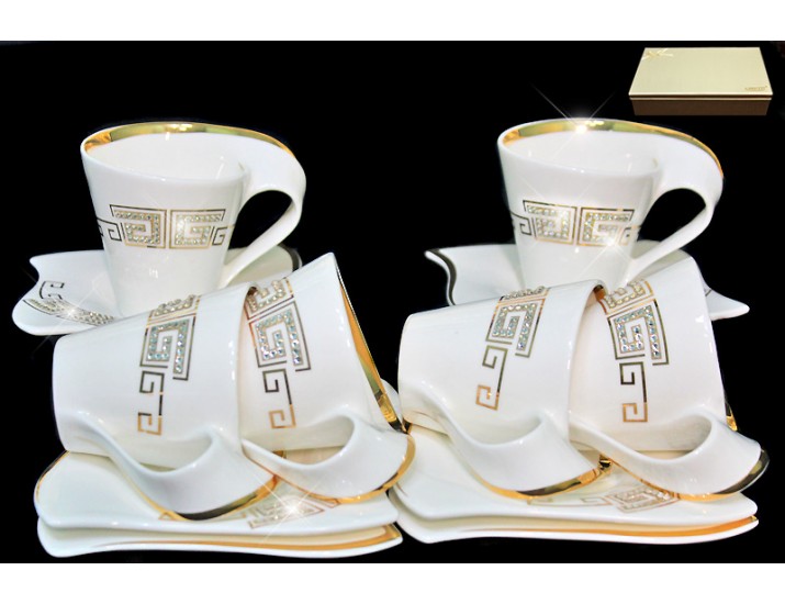 Набор чайных пар 12 предметов Lenardi Givenchi Gold 108-126