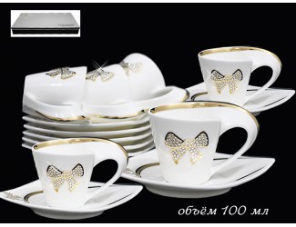Набор кофейных пар 12 предметов Lenardi Бантик 108-201