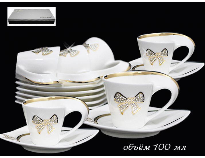Набор кофейных пар 12 предметов Lenardi Бантик 108-201