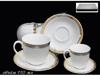 Набор кофейных пар 12 предметов Lenardi Givenchi Gold 108-210