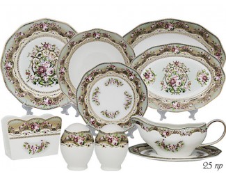Столовый сервиз на 6 персон 25 предметов Lenardi Малахит 108-250