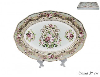 Овальное блюдо 31см Lenardi Малахит 108-262