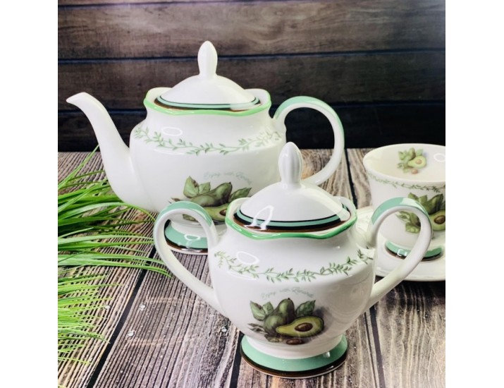 Чайный сервиз на 6 персон 15 предметов Lenardi Авокадо 109-073