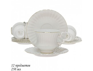 Набор чайных пар на 6 персон 12 предметов 250мл Lenardi 109-116