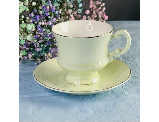 Набор чайных пар на 6 персон 12 предметов 240мл Lenardi 109-138 жёлтый