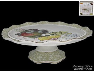 Тортовница на ножке 32см.  ФРУКТЫ 110343