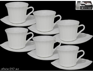 Набор чайных пар 12 предметов Lenardi White 116-127 Набор чайных пар 12 предметов Lenardi White 116-127