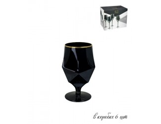 Набор из 6 стаканов для коньяка Lenardi Diamond 550мл чёрный 121-012