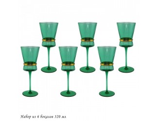 Набор стаканов для вина 6шт 320мл Lenardi Olimp Зелёный 121-025