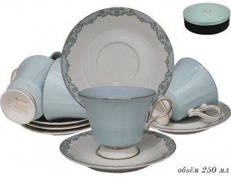 Набор чайных пар 12 предметов Lenardi 122-006, голубой