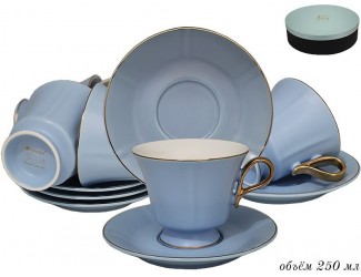 Набор чайных пар на 6 персон 12 предметов Lenardi голубой 122-015