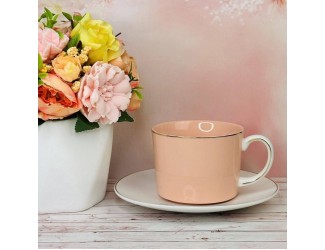 Набор чайных пар на 6 персон 12 предметов 230мл Lenardi 122-023 оранжевый