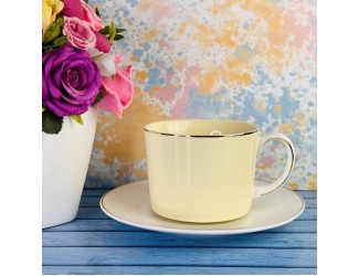 Набор чайных пар на 6 персон 12 предметов 230мл Lenardi 122-026 жёлтый