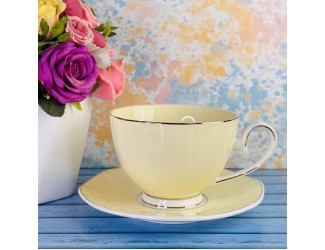 Набор чайных пар на 6 персон 12 предметов 250мл Lenardi 122-032 жёлтый