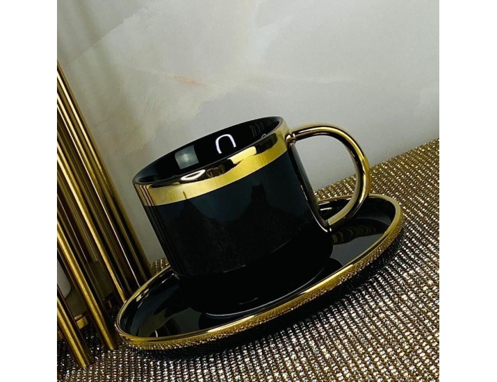 Набор чайных пар на 6 персон 12 предметов 250мл Lenardi 122-072 чёрный