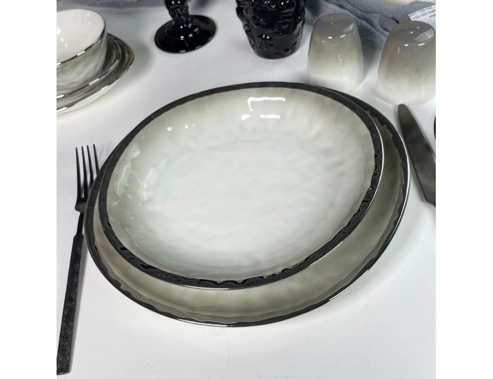 Набор из 2 глубоких тарелок 22,5х21,5х3,5см  Lenardi Toronto Grey 122-126