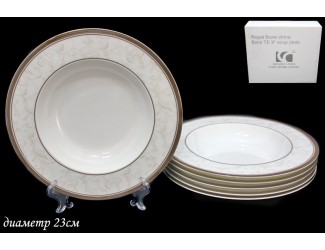 Набор из 6 глубоких тарелок 23см Lenardi Серый шёлк 125-128
