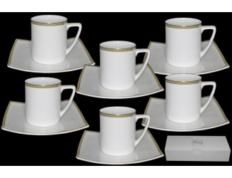 Набор чайных пар 12 предметов Lenardi Galaxy Gold 125-142
