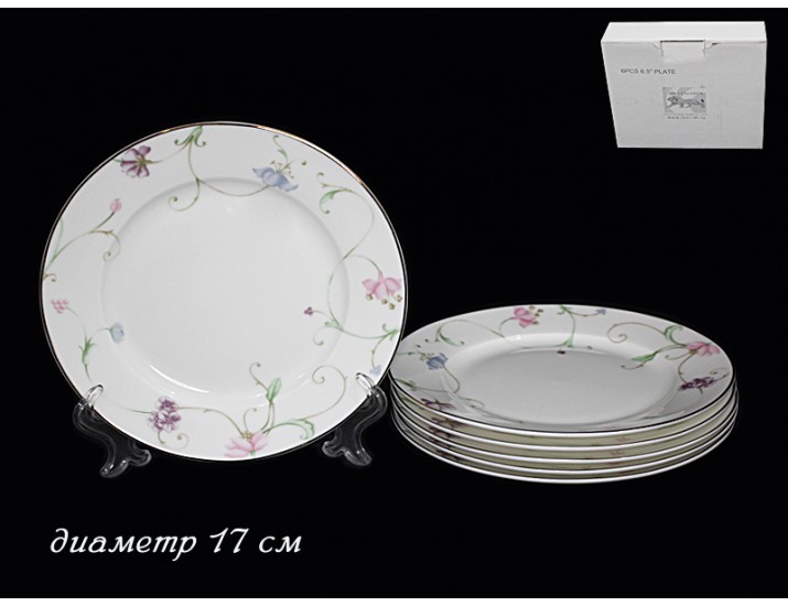 Набор 6 тарелок 17см Lenardi Английский сад 125-148