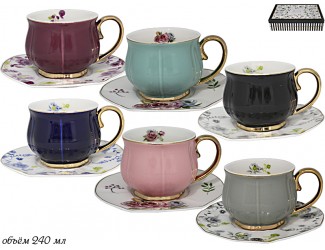 Набор чайных пар 12 предметов на 6 персон Lenardi, ассорти 133-115