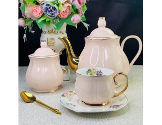 Чайный сервиз на 6 персон 16 предметов Lenardi розовый 133-214