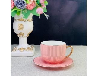 Набор чайных пар на 6 персон 12 предметов 250мл Lenardi розовый 133-242