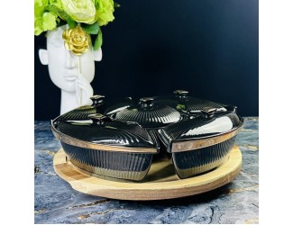 Менажница 30,5см на вращающейся подставке Lenardi Эллада 133-286 чёрная