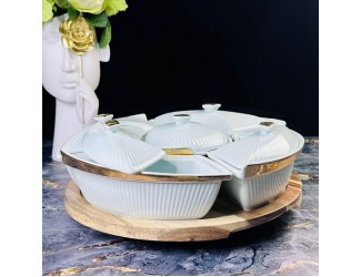 Менажница 30,5см ЭЛЛАДА на вращающейся подставке Lenardi Эллада 133-288 голубая