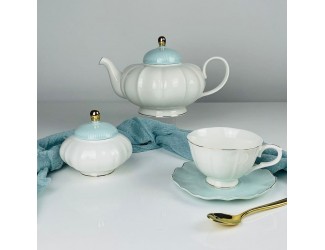 Чайный сервиз на 6 персон 14 предметов Lenardi 133-408 голубой