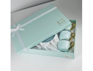 Набор чайных пар на 6 персон 12 предметов 240мл Lenardi 133-418 голубой