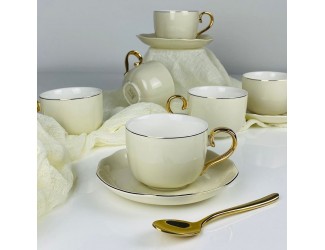 Набор чайных пар на 6 персон 12 предметов 240мл Lenardi 133-421 серый